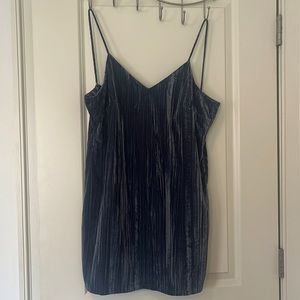 Elodie blue slate velvet dress